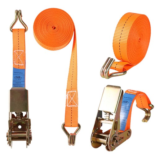 2X Heavy Duty Ratchet Ties Down Straps 25mm-5 Meter Lashing Luggage Cargo 800KG - Picture 15 of 17