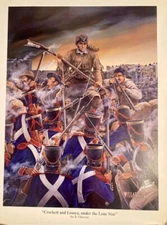 LATINO ARTIST JOE R VILLARREAL Art Print Crockett and Losoya Under the Lone Star