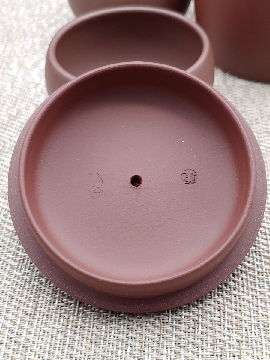 中国　唐木紫檀製　茶托　小皿　五客　V　R6552E 中国 唐木紫檀製 茶托 小皿 五客 V R6552E