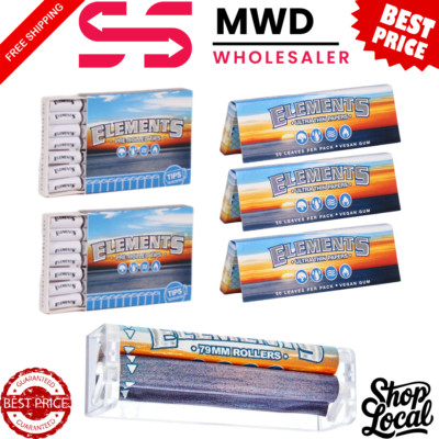Elements 1 1/4 Papers 3 Pack + 79mm Roller + 2 Pre-Rolled Tip Packs