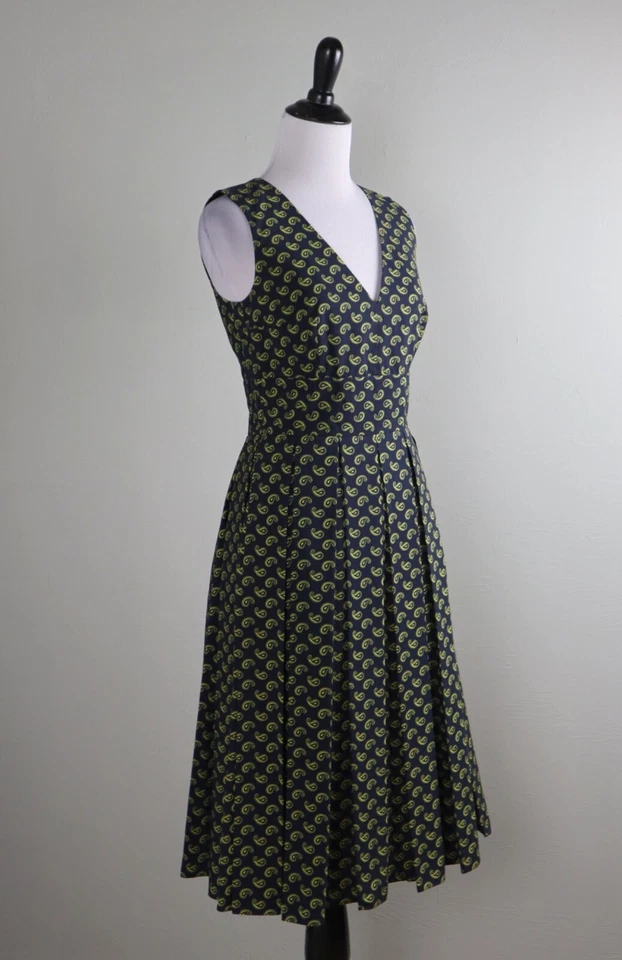 Vestido plisado de algodón cachemir azul marino talla 2 colección MICHAEL KORS Italia $1490 Foto 2 de 4