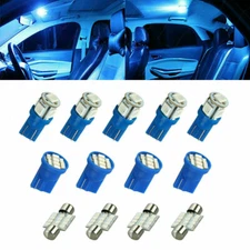 LED Lights Interior Package Kit 13pc Ice Blue Dome Map License Plate Lamp Bulbs