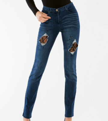 Leggings Donna Matignon Jeans aus Baumwolle Mit Zerissen Geschlossen Spitze Art.