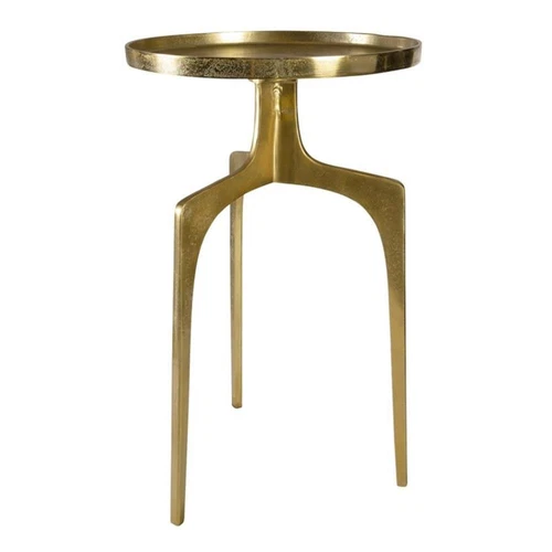 Uttermost Kenna Contemporary Aluminum Accent Table in Soft Gold - Picture 1 of 5