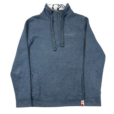 Weird Fish Sweatshirt 1/4 Zip Pullover Pulli Blau Damen UK8