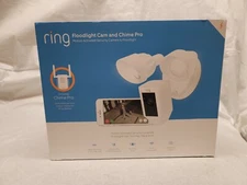 NEW NIB Ring WiFi Outdoor Floodlight HD Security Camera White + Bonus Chime Pro