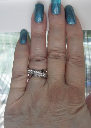 Crossover Ring With Top Grade Crystals Stainless Steel Women's - Picture 11 of 16
