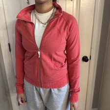 Lululemon Blissed Out Jacket size 8 Fit Red Rustic Wash Wear 2013 Full Zip Silky