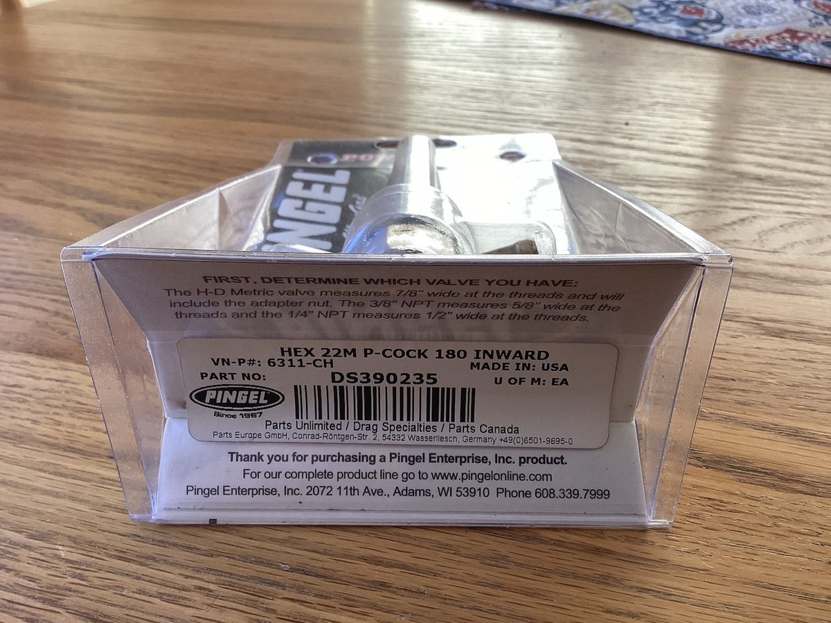 Pingel Power-Flo Fuel Valve-Inward Facing 180 degree 22mm Hex