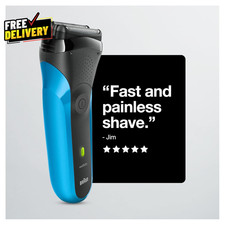 Wet Dry Electric Shaver Rechargeable Razor for Men Blue 4