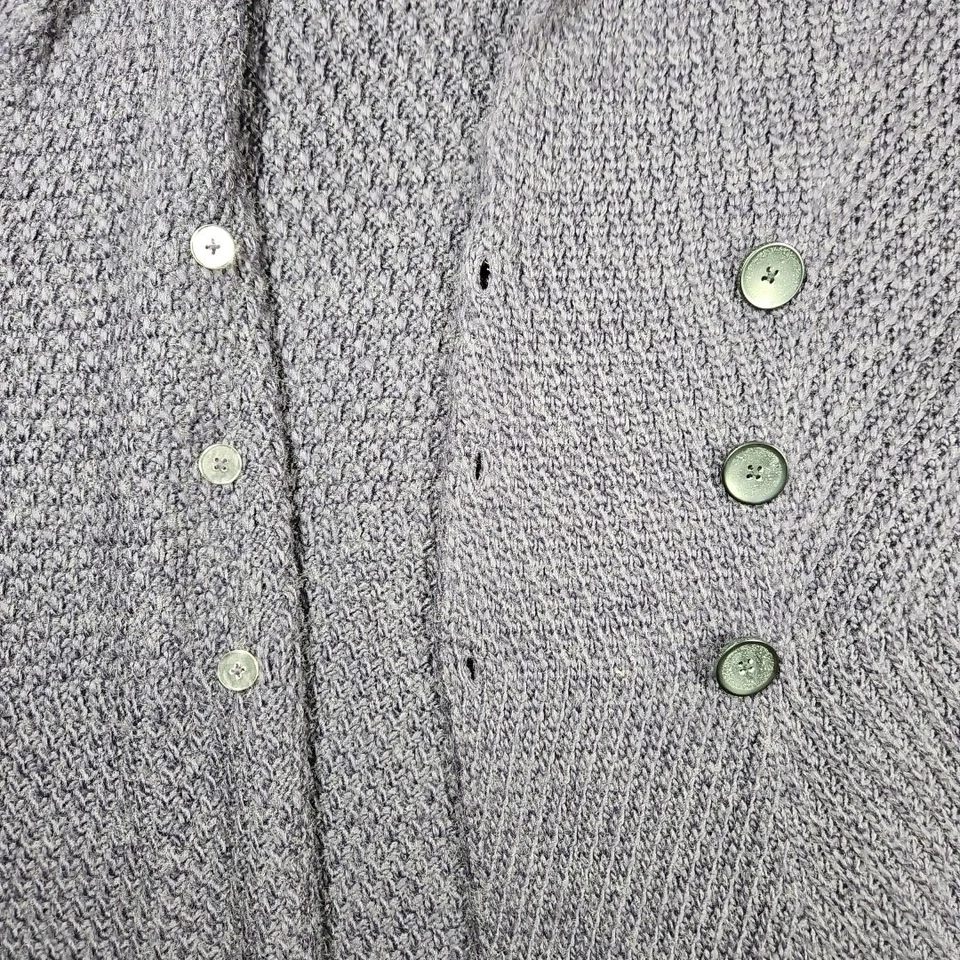 Casaco suéter lapela lapela peito duplo tamanho XL com etiqueta cinza lapela - Imagem 3 de 4