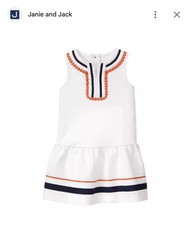 Collections White Dot Trim Ponte Dress by Janie and Jack Size 7: Nautical