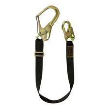 Fusion Climb 2ft 24"x1.75"Adjustable Fall Safety Zipline Lanyard with Steel Snap