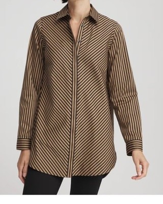 Chicos No Iron Slimming Imperial Stripe Tunic Size 2 Large