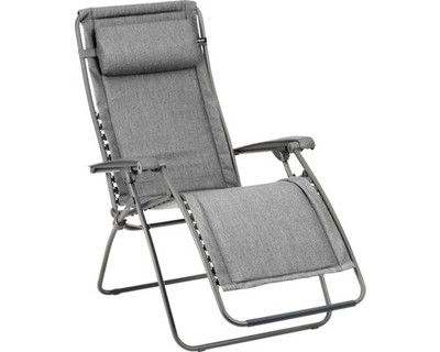 Relaxsessel Lafuma Light Comfort grau mit Liegefläche aus robustem Textilgewebe,