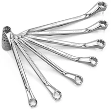 Bolt Extractor Offset Wrench Set 7pc | 6pt Box End Rounded Nut Remover | Strip
