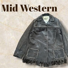 Mid Western 50s Brown Deerskin Fringe Jacket Men's Midi Length FH CAA