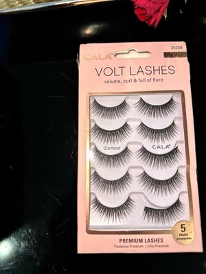 CALA Full Volume Black Strip Eyelashes, Reusable, Glamour 35204, 5 Pairs