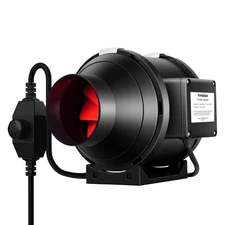 VIVOSUN Inline Duct Fan 4" 190CFM AC Variable Speed Controller HVAC Exhaust Blow