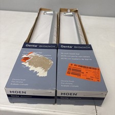  2 PACK MOEN Genta 24 in. Towel Bar in Chrome BH3624CH