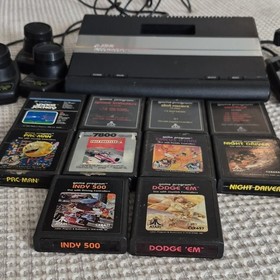 Atari 7800 Black Console Bundle w/ Controllers, Power Adapter, RF, 10 Games