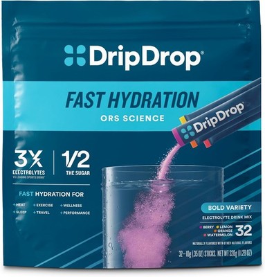 DripDrop Hydration Packets - Bold Variety Pack - Single Serve Electrolytes... 