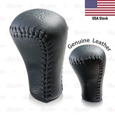 Compatible W Toyota Only 5 Speed Mt Real Black Leather Black Threads Shift Knob Compatible W Toyota Only 5 Speed Mt Real Black Leather Black Threads Shift Knob