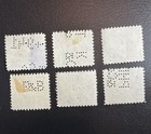(6) US Series 1940 Stock Transfer Stamps- Used, Mostly Perfin Cancel, Some Flaws — photo 2