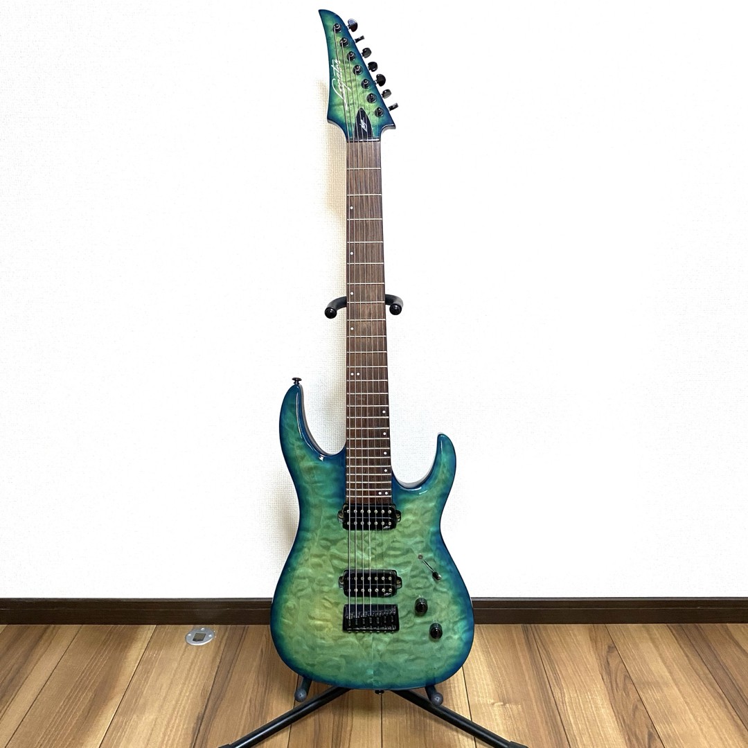 Electric Guitar Legator Ninja 7 Strings Gradient Blue & Green