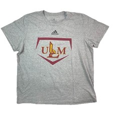 Adidas University of Louisiana Monroe ULM Warhawks Amplifier Tee Gray T-Shirt XL