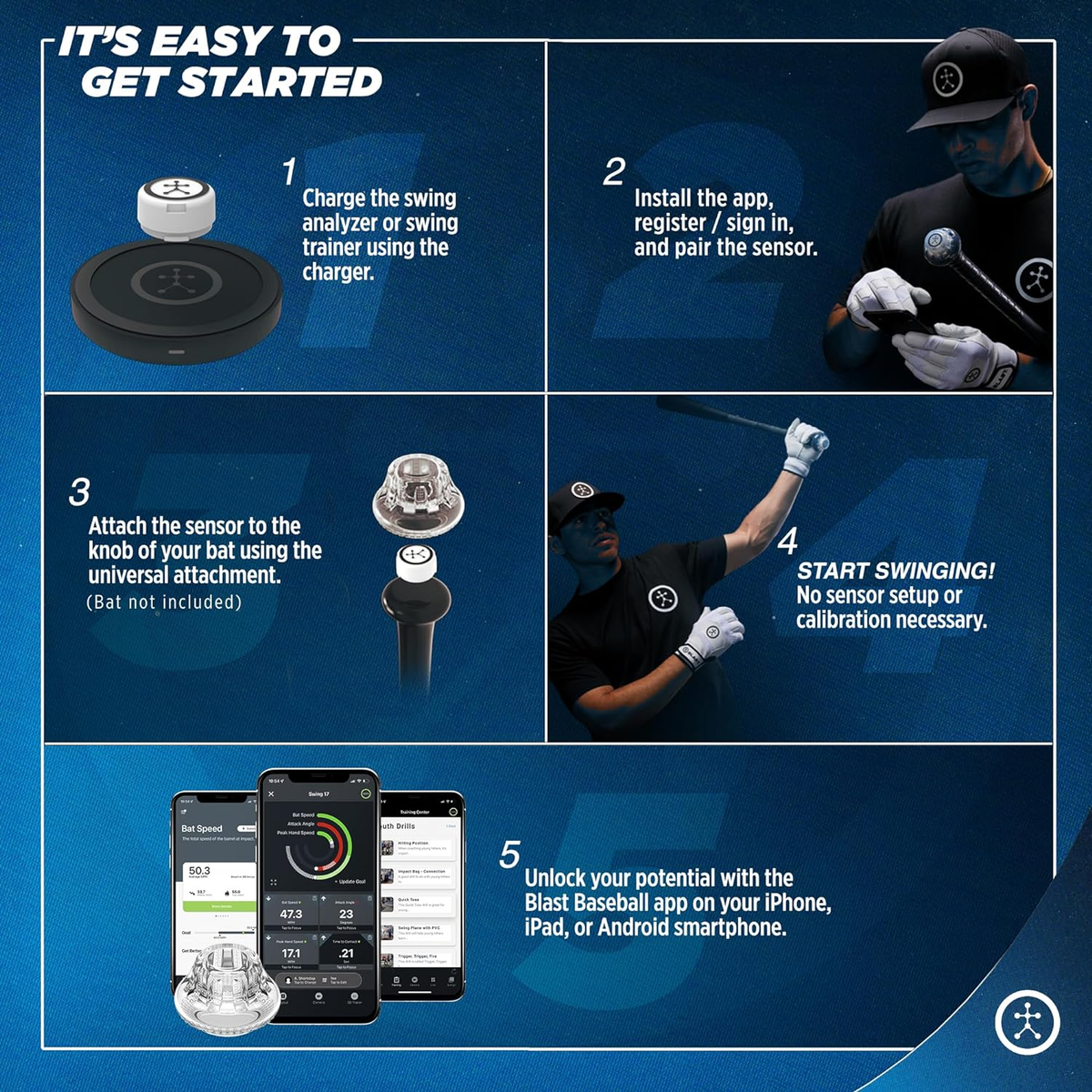 Blast Motion Baseball Swing Analyzer - Improve Your Swing at Every