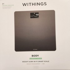 WITHINGS Body Wi-Fi Smart Scale BMI Weight Auto App Sync BLACK WBS06 New In Box.