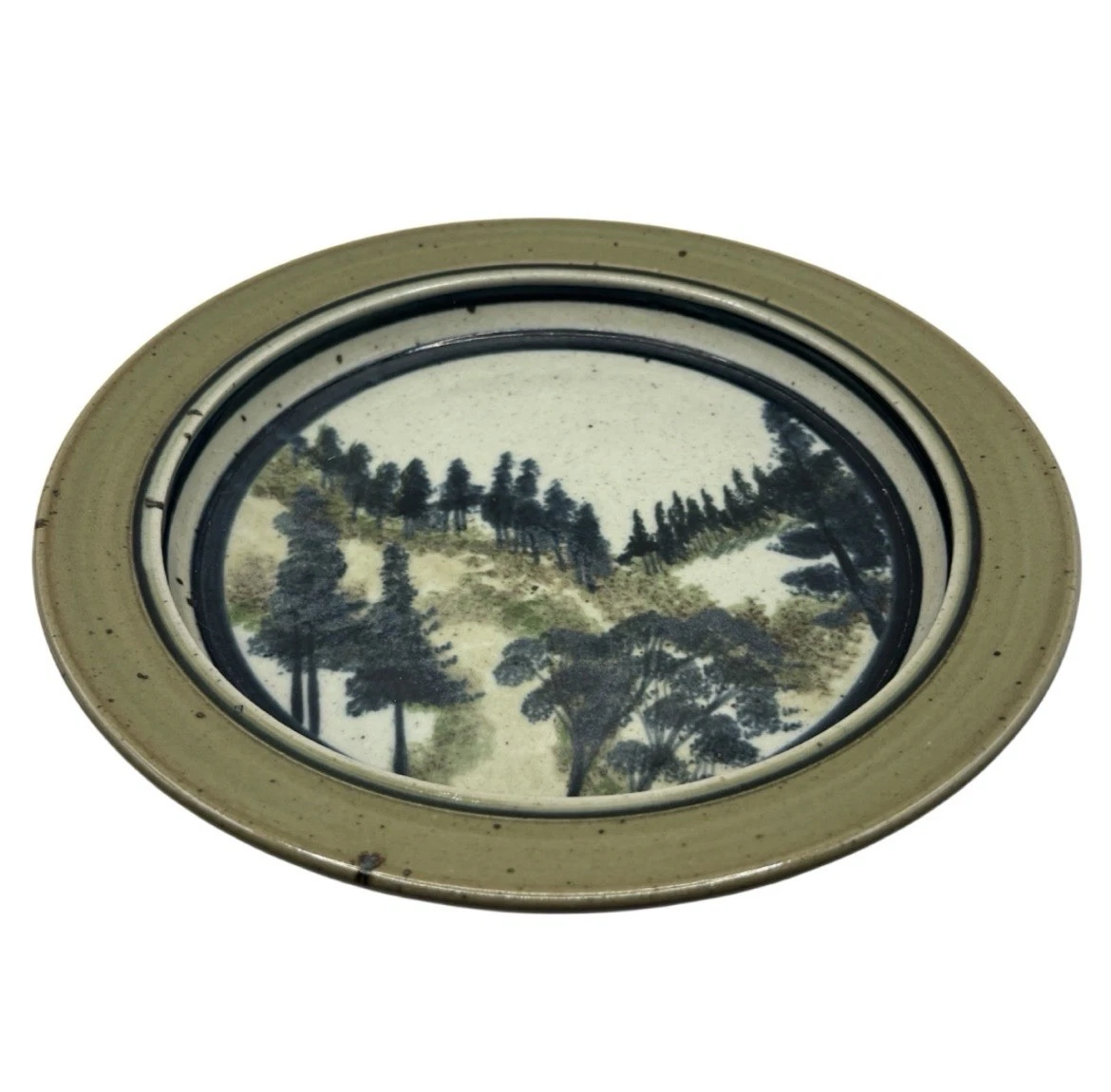 Large Pottery Pie Plate Dish Hand Painted And Signed 12.25” Forest Scene
Opens in a new window or ta