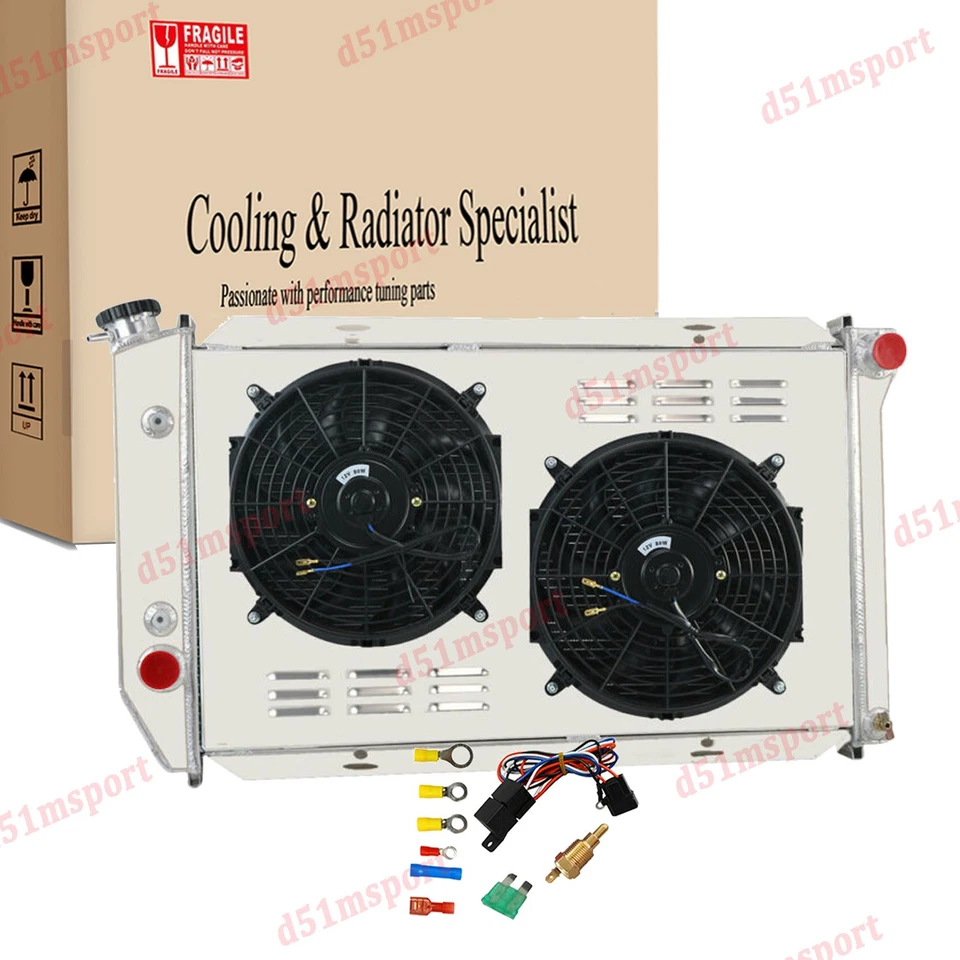 4Row Radiator Shroud Fan For 1972-1979 Ford LTD II Ranchero Lincoln Mark V IV V8 - Image 3 of 4