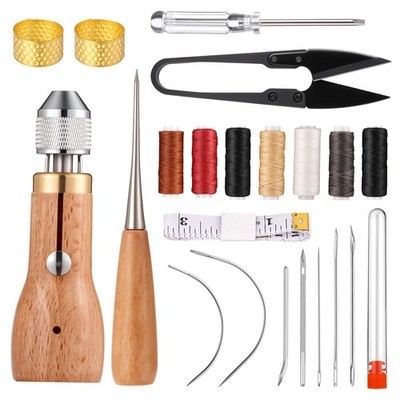 24pcs Leather Sewing Awl Needles Kit Professional Portable Leather Stitching ...