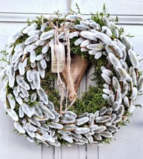 Kranz Frühlingskranz Naturkranz Palmkätzchen Oster Frühling deko Herz 37 cm