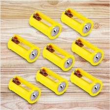 Acxico 8 Pcs AA to Size D Battery Adapters Converter Cases Plastic Yellow