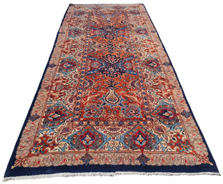 Hand Knotted Antique Tribal Qashmour Pictorial Wool Area Runner Rug 13 x 6 Ft