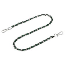 32" Purse Strap with Buckle for Shoulder and Cross Body Green Silver 