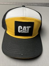 Caterpillar CAT Equipment Trucker Hat Snap Back Black Yellow White