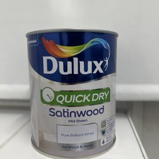 Dulux Quick Dry Satinwood Mid Sheen - Pure Brilliant White - 750ml