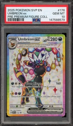 Pokemon Umbreon ex Prismatic Evolutions Premium Figure Coll. Promo #176 PSA 10