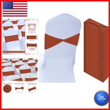 Kinlop 50 Pcs Spandex Chair Sashes Bows Chair Bands Slider Sashes Covers