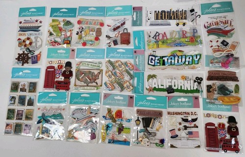 Lot of 20 Packages JOLEE'S Scrapbook Stickers Travel Vacation Beach Retired HTF
