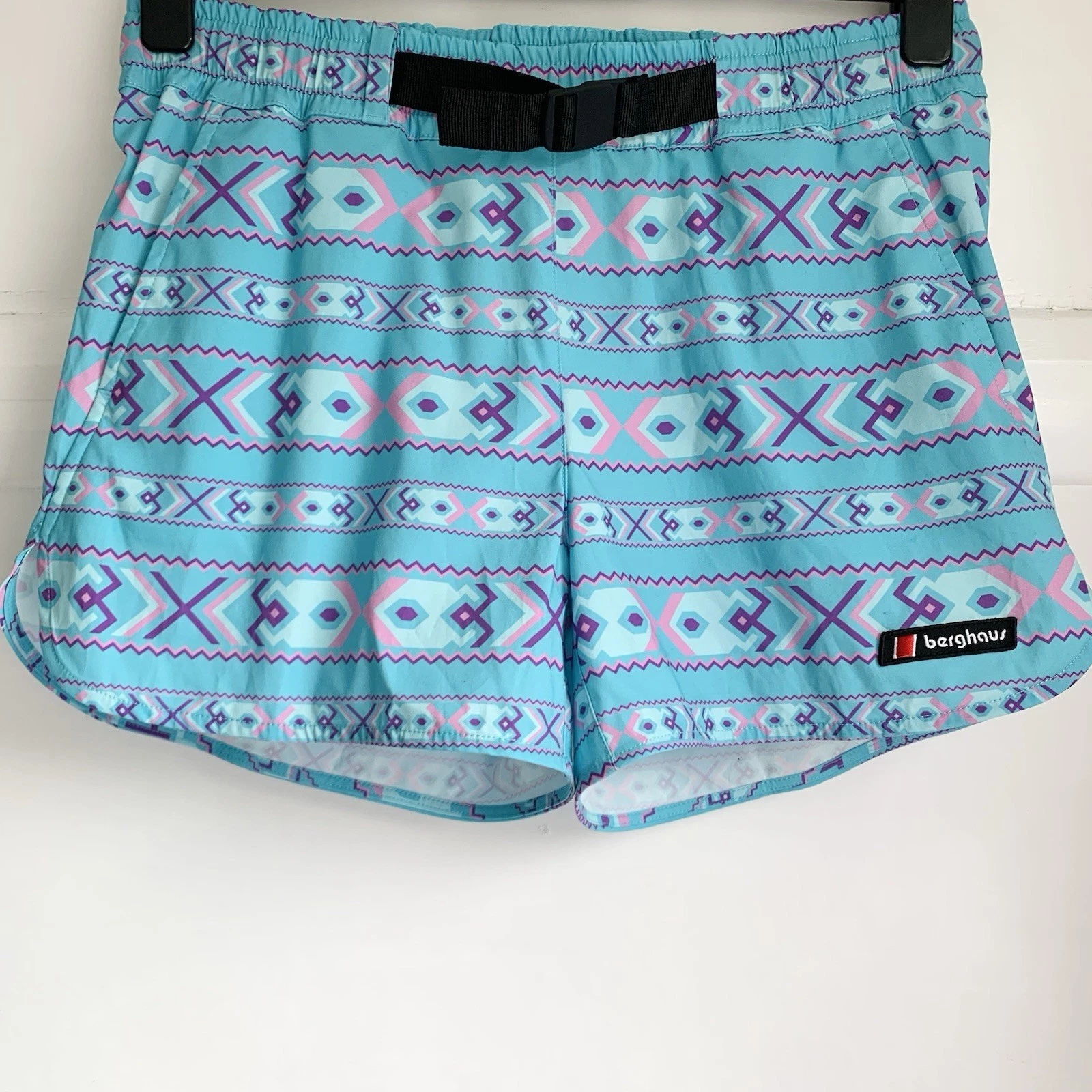 Berghaus Aztec Baggies Shorts Womens Medium Turquoise Pink Hiking Running Trail