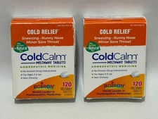 Lot (2) Packs Boiron 120 Tablets (240 Total) Cold Calm Cold Relief Homeopathic