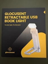 Glocusent Retractable USB Book Light Clip - New in Box - Rechargeable 