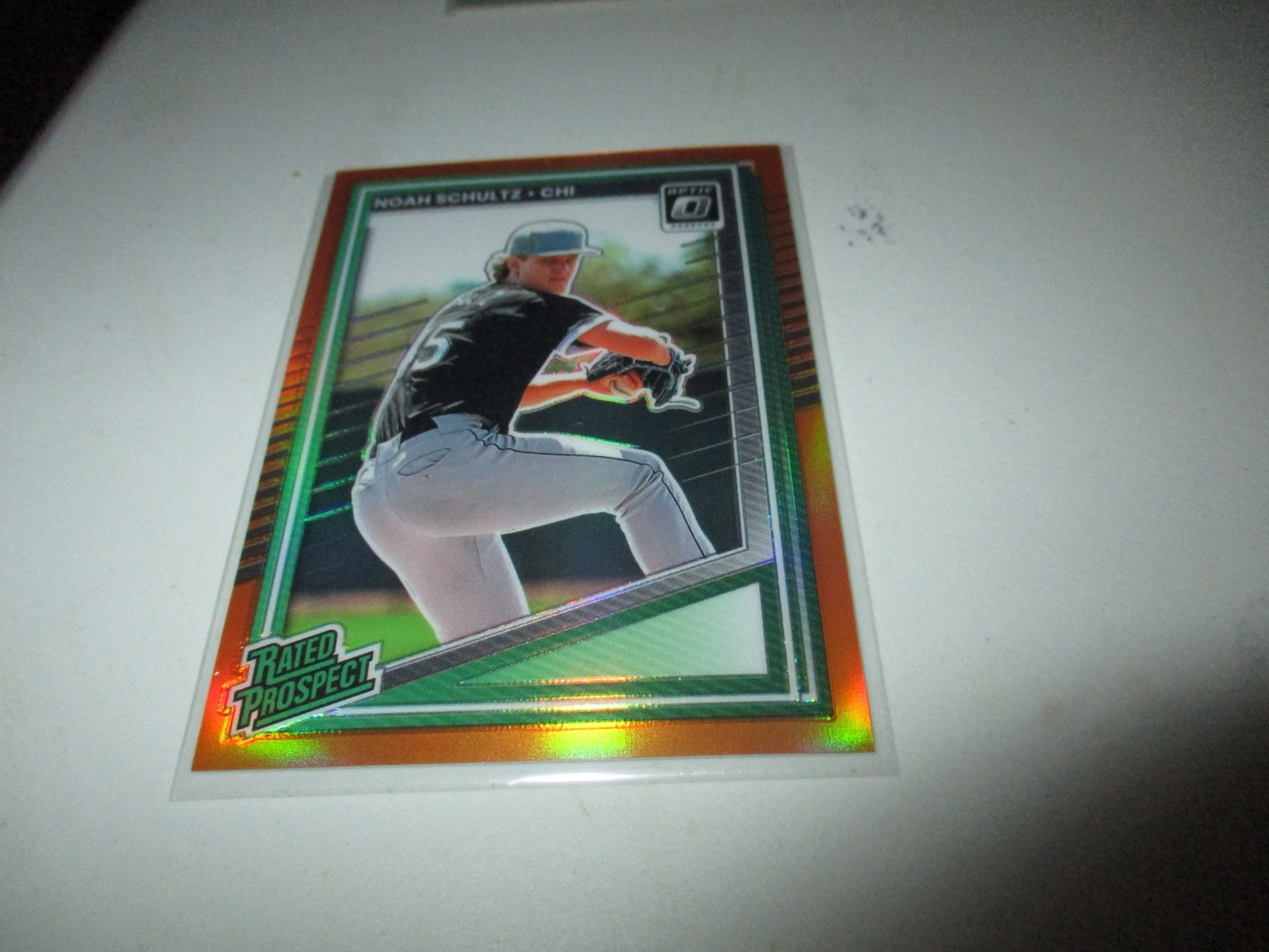 Noah Schultz 2025 Panini Donruss Optic Rated Prospect Orange Prizm #200 /199