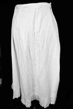 Antique Edwardian French White Cotton Petticoat Size Medium 36" Waist VG Cond