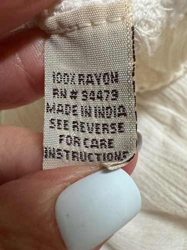 Maxi Vestido Vintage Magic Rayón Blanco Crochet Hippie Boho Hada Niveles M - Imagen 8 de 9